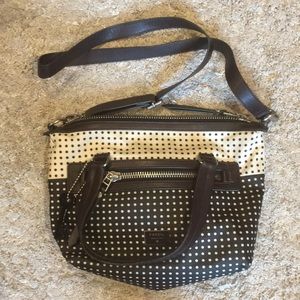 Fossil Crossbody Black/White Polka Dot